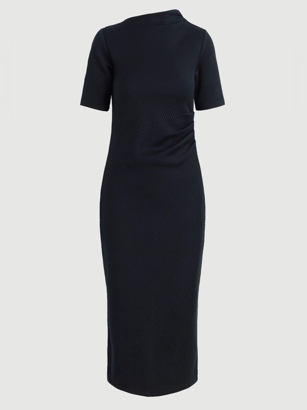 Modern Citizen Evie Ribbed-Knit Jersey Dress in Deep Navy Size XL